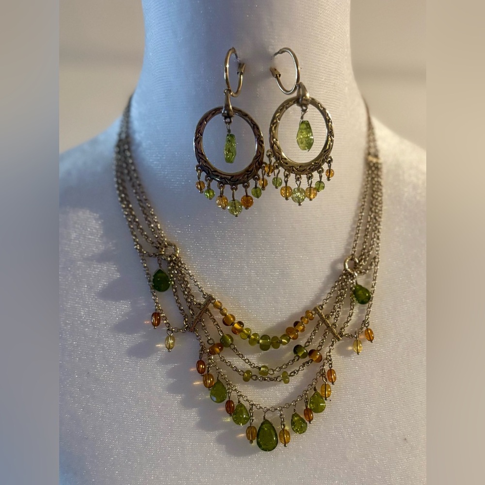 Monet Necklace and Earrings Gold Plated - Picture 1 of 6